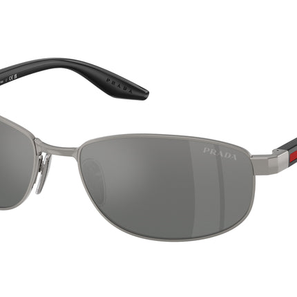 Prada Linea Rossa PSB53S Oval Sunglasses  5AV41A-Metal Grey 58-145-17 - Color Map Grey