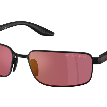 Prada Linea Rossa PSB54S Rectangle Sunglasses  1BO07A-Matte Black 59-145-17 - Color Map Black