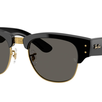 Ray-Ban MEGA CLUBMASTER RB0316S Square Sunglasses  6826J5-Black On Gold 53-145-21 - Color Map Black