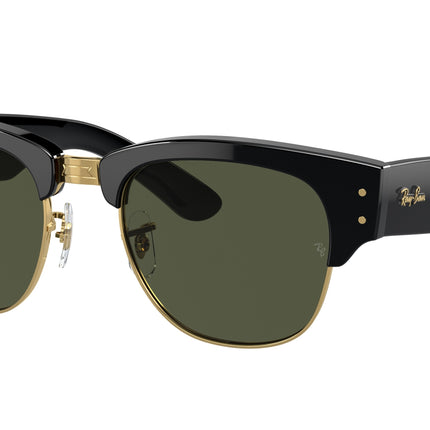 Ray-Ban MEGA CLUBMASTER RB0316S Square Sunglasses  901/31-Black On Gold 53-145-21 - Color Map Black