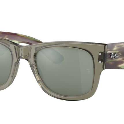 Ray-Ban MEGA WAYFARER RB0840S Square Sunglasses  66355C-Transparent Green 51-145-21 - Color Map Green