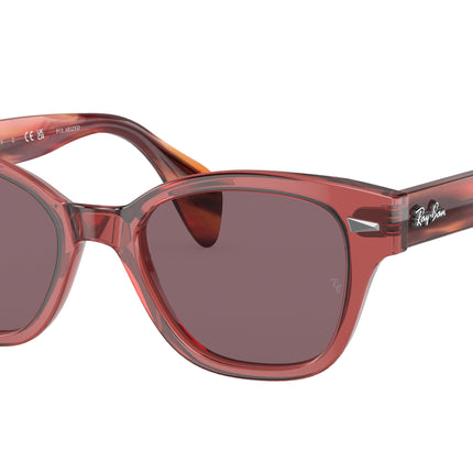 Ray-Ban RB0880S Square Sunglasses  6639AF-Transparent Pink 52-145-19 - Color Map Pink