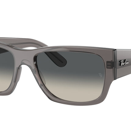 Ray-Ban CARLOS RB0947SF Rectangle Sunglasses  667571-Opal Dark Grey 56-145-18 - Color Map Grey