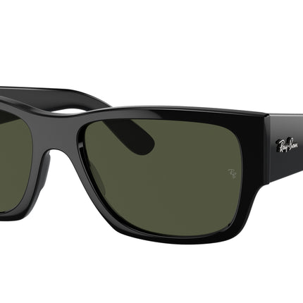 Ray-Ban CARLOS RB0947SF Rectangle Sunglasses  901/31-Black 56-145-18 - Color Map Black