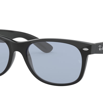 Ray-Ban NEW WAYFARER LOW BRIDGE FIT RB2132F Square Sunglasses  601/64-Black 54-140-18 - Color Map Black