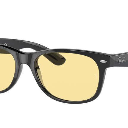 Ray-Ban NEW WAYFARER LOW BRIDGE FIT RB2132F Square Sunglasses  601/R6-Black 54-140-18 - Color Map Black