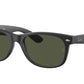Ray-Ban NEW WAYFARER LOW BRIDGE FIT RB2132F Square Sunglasses  622-Black 58-140-18 - Color Map Black
