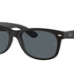 Ray-Ban NEW WAYFARER LOW BRIDGE FIT RB2132F Square Sunglasses  622/R5-Black 54-140-18 - Color Map Black