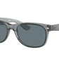 Ray-Ban NEW WAYFARER LOW BRIDGE FIT RB2132F Square Sunglasses  64503R-Transparent Grey 54-140-18 - Color Map Grey