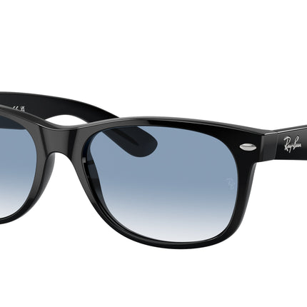 Ray-Ban NEW WAYFARER LOW BRIDGE FIT RB2132F Square Sunglasses  901/3F-Black 54-140-18 - Color Map Black