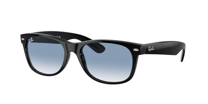 Ray-Ban NEW WAYFARER LOW BRIDGE FIT RB2132F Square Sunglasses  901/3F-Black 54-140-18 - Color Map Black