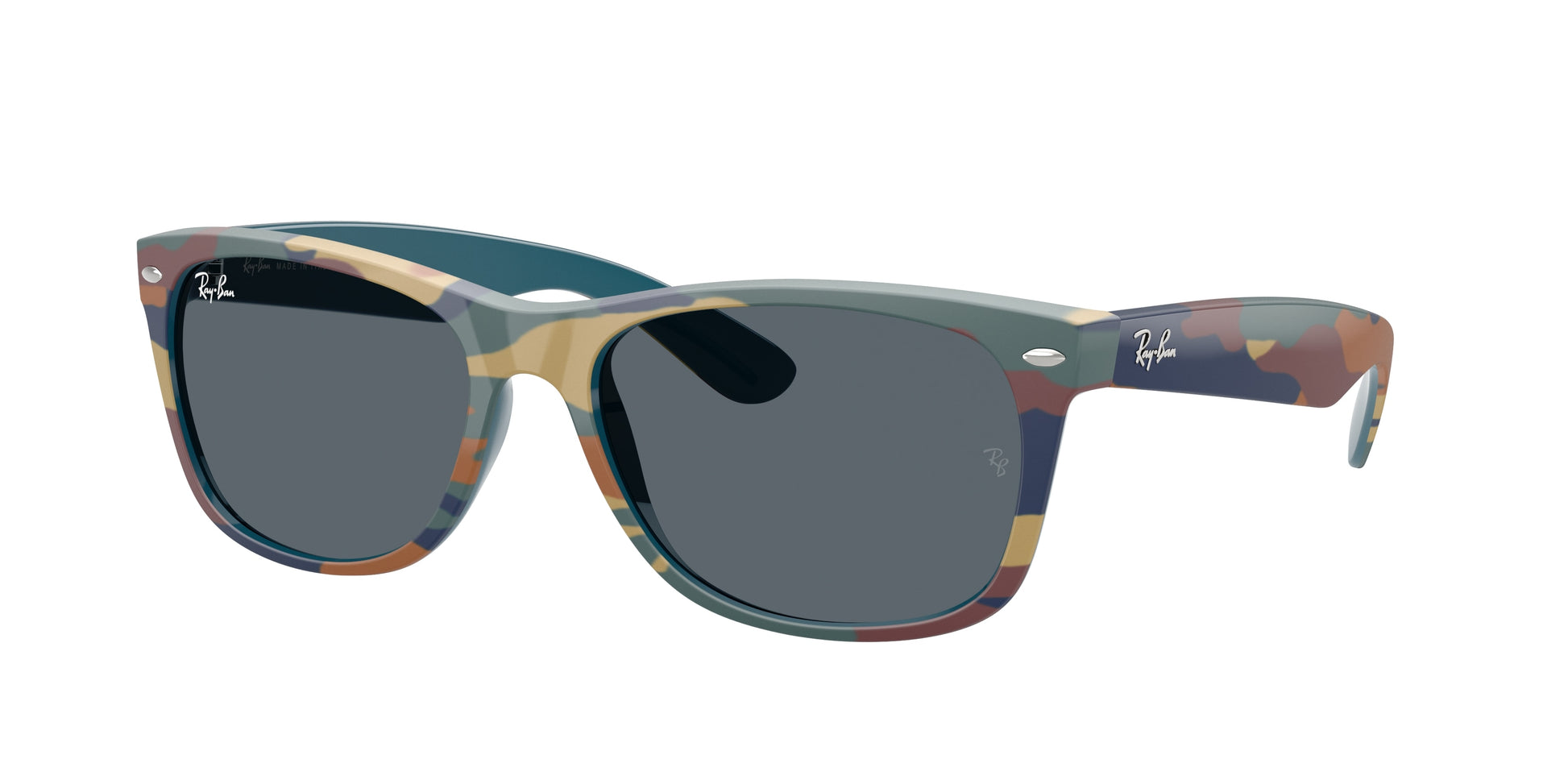 Ray-Ban NEW WAYFARER RB2132 Square Sunglasses  6824R5-Blue & Blue Camuflage 55-145-18 - Color Map Blue