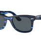 Ray-Ban WAYFARER RB2140F Square Sunglasses  1361R5-Striped Blue 52-150-22 - Color Map Blue