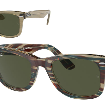 Ray-Ban WAYFARER RB2140F Square Sunglasses  138731-Photo Striped Grey 52-150-22 - Color Map Grey