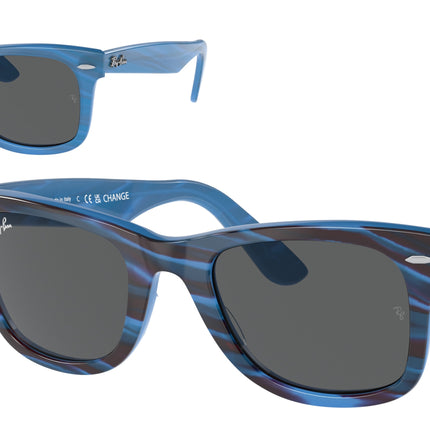 Ray-Ban WAYFARER RB2140F Square Sunglasses  1409B1-Photo Striped Blue 52-150-22 - Color Map Blue