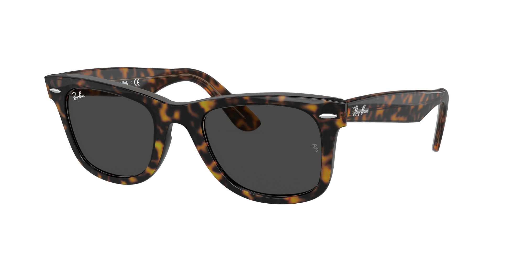 Ray-Ban WAYFARER RB2140 Square Sunglasses  1292B1-Havana On Transparent Brown 50-150-22 - Color Map Gold