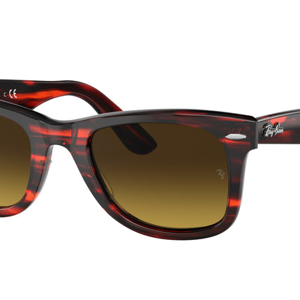 Ray-Ban WAYFARER RB2140 Square Sunglasses  136285-Striped Red 50-150-22 - Color Map Red