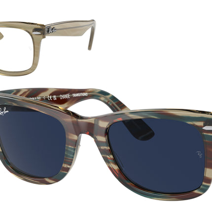 Ray-Ban WAYFARER RB2140 Square Sunglasses  1387GG-Photo Striped Grey 50-150-22 - Color Map Grey