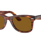 Ray-Ban WAYFARER RB2140 Square Sunglasses  954-Striped Havana 50-150-22 - Color Map Brown