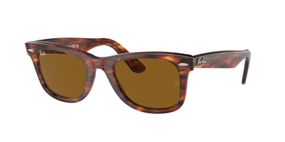 Ray-Ban WAYFARER RB2140 Square Sunglasses  954-Striped Havana 50-150-22 - Color Map Brown