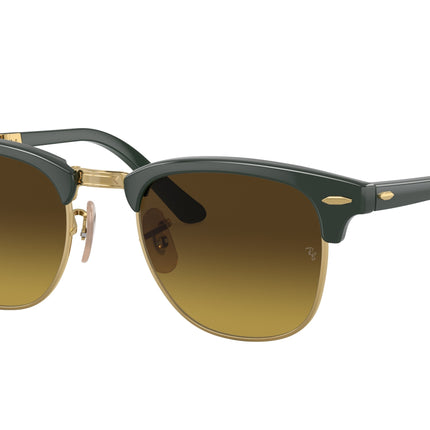 Ray-Ban CLUBMASTER FOLDING RB2176 Square Sunglasses  136885-Green On Gold 51-145-21 - Color Map Green