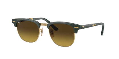 Ray-Ban CLUBMASTER FOLDING RB2176 Square Sunglasses  136885-Green On Gold 51-145-21 - Color Map Green