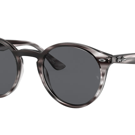 Ray-Ban RB2180 Round Sunglasses  643087-Striped Grey Havana 52-150-21 - Color Map Grey
