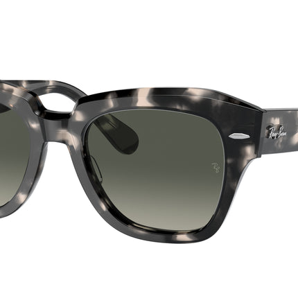 Ray-Ban STATE STREET RB2186 Square Sunglasses  133371-Grey Havana 52-145-20 - Color Map Tortoise