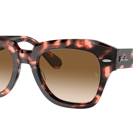 Ray-Ban STATE STREET RB2186 Square Sunglasses  133451-Pink Havana 52-145-20 - Color Map Tortoise