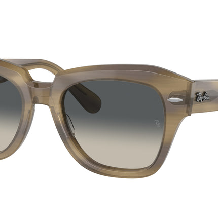 Ray-Ban STATE STREET RB2186 Square Sunglasses  140571-Striped Green 52-145-20 - Color Map Green