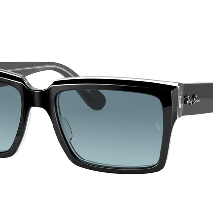 Ray-Ban INVERNESS RB2191 Rectangle Sunglasses  12943M-Black On Transparent 54-145-18 - Color Map Black