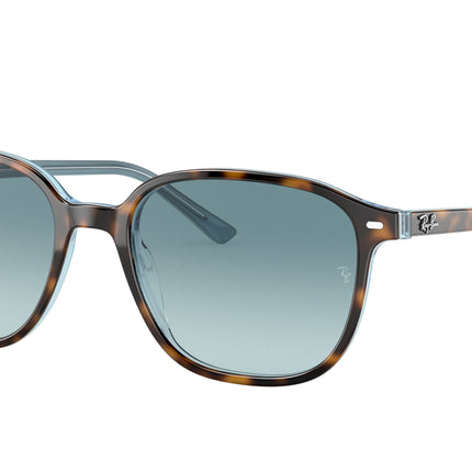 Ray-Ban LEONARD RB2193 Square Sunglasses  13163M-Havana On Light Blue 53-145-18 - Color Map Brown