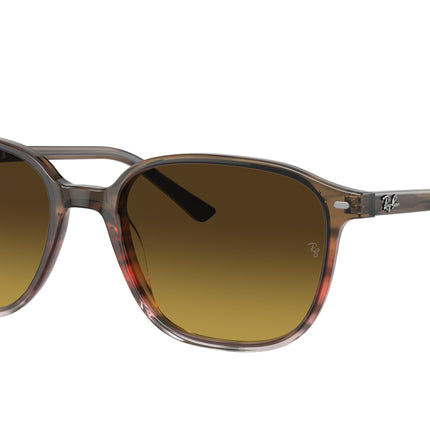 Ray-Ban LEONARD RB2193 Square Sunglasses  138085-Striped Brown & Red 53-145-18 - Color Map Brown