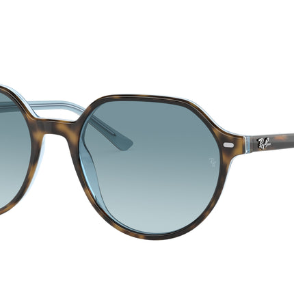 Ray-Ban THALIA RB2195 Square Sunglasses  13163M-Havana On Light Blue 53-145-18 - Color Map Brown