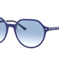 Ray-Ban THALIA RB2195 Square Sunglasses  13193F-Blue 55-145-18 - Color Map Blue