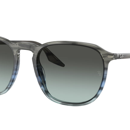 Ray-Ban RB2203 Square Sunglasses  1391GK-Striped Grey & Blue 55-145-20 - Color Map Blue