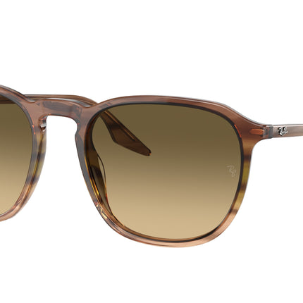 Ray-Ban RB2203 Square Sunglasses  13920A-Striped Brown & Green 55-145-20 - Color Map Brown