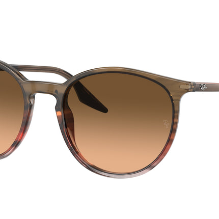 Ray-Ban RB2204 Phantos Sunglasses  13953B-Striped Brown & Red 54-145-20 - Color Map Brown