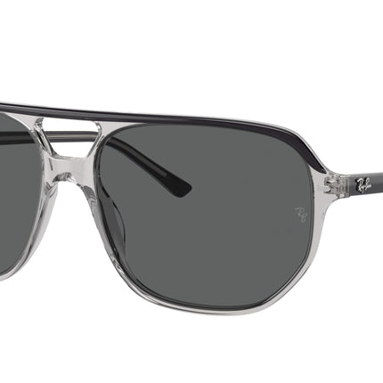 Ray-Ban BILL ONE RB2205 Irregular Sunglasses  1396B1-Dark Grey On Transparent Grey 60-145-16 - Color Map Grey