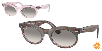 Ray-Ban WAYFARER OVAL RB2242F Oval Sunglasses  138432-Photo Waves Purple 53-150-22 - Color Map Violet