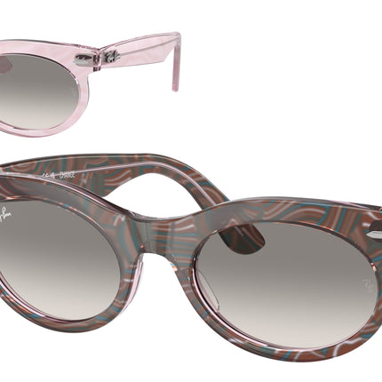 Ray-Ban WAYFARER OVAL RB2242 Oval Sunglasses  138432-Photo Waves Purple 53-150-22 - Color Map Violet