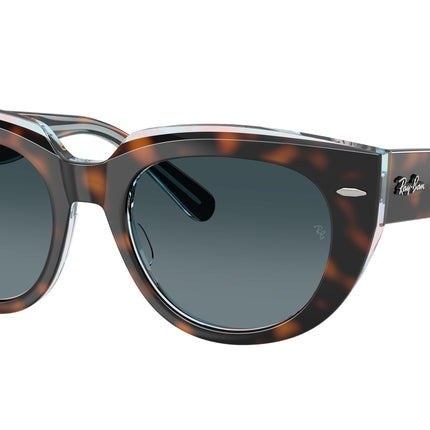 Ray-Ban DOREEN RB2286 Square Sunglasses  1413S3-Dark Havana On Transparent Multicolor 52-145-20 - Color Map Tortoise