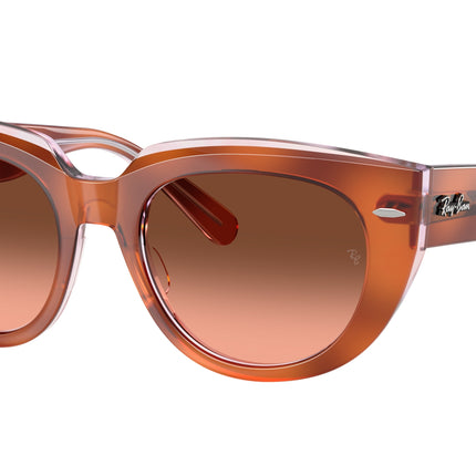 Ray-Ban DOREEN RB2286 Square Sunglasses  1415A5-Red Havana On Transparent Multicolor 52-145-20 - Color Map Tortoise