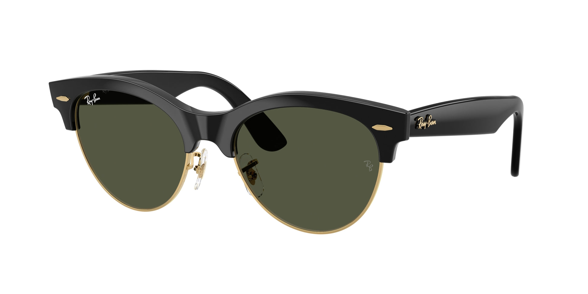 Ray-Ban CLUBMASTER WAY RB2341 Square Sunglasses  901/31-Black On Gold 54-150-19 - Color Map Black
