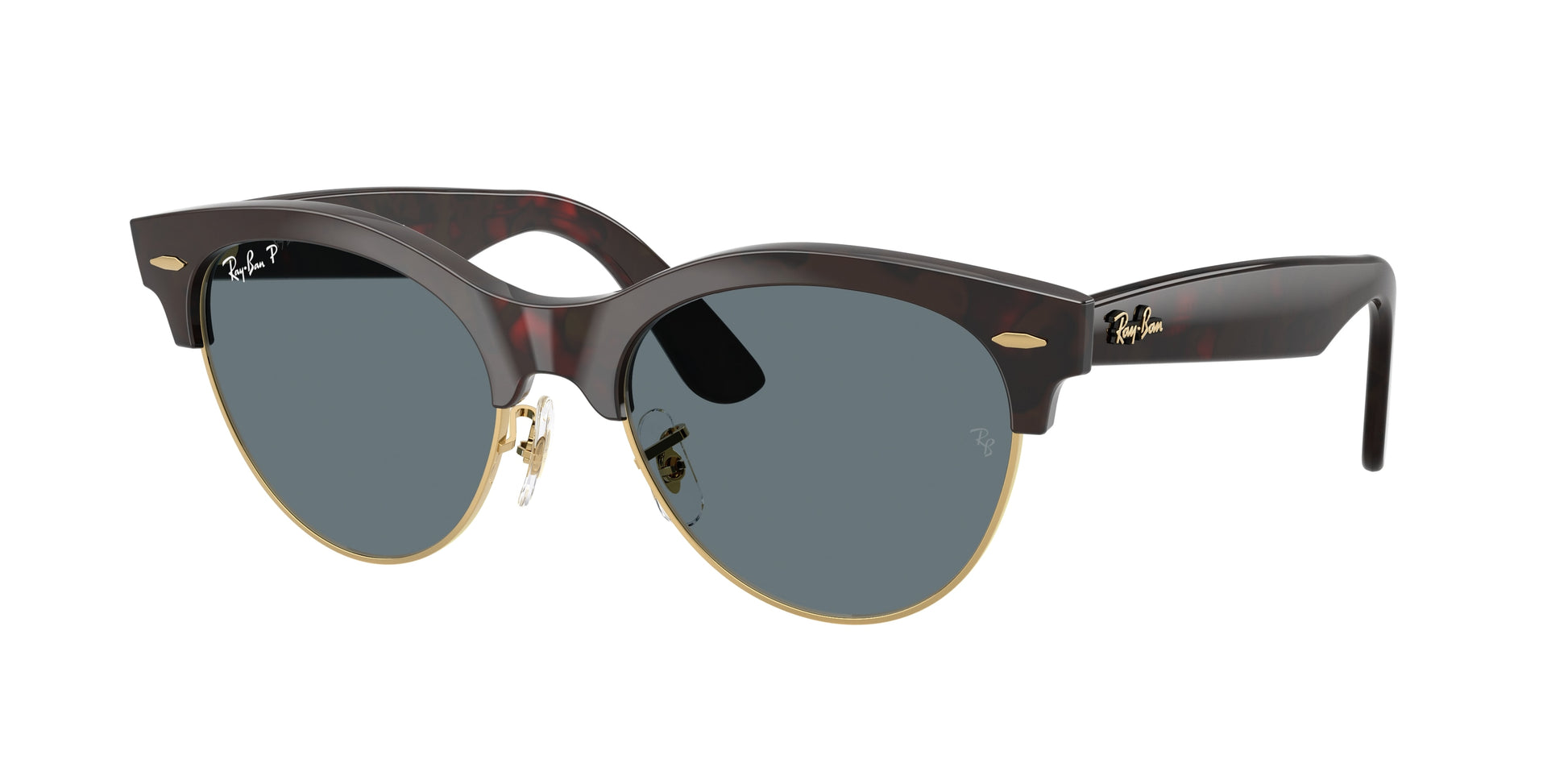 Ray-Ban CLUBMASTER WAY RB2341 Square Sunglasses  990/3R-Red Havana On Gold 54-150-19 - Color Map Havana
