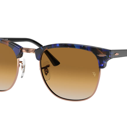 Ray-Ban CLUBMASTER RB3016 Square Sunglasses  125651-Brown & Blue 51-145-21 - Color Map Brown