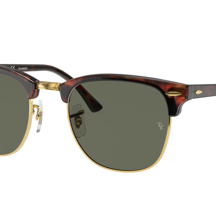 Ray-Ban CLUBMASTER RB3016 Square Sunglasses  990/58-Tortoise On Gold 55-150-21 - Color Map Tortoise