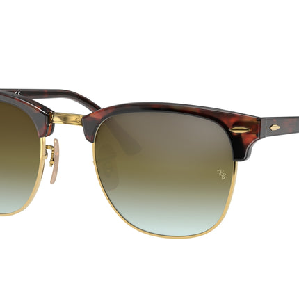 Ray-Ban CLUBMASTER RB3016 Square Sunglasses  990/9J-Red Havana 51-145-21 - Color Map Tortoise