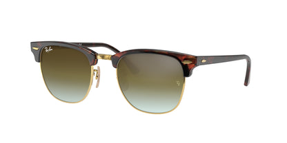 Ray-Ban CLUBMASTER RB3016 Square Sunglasses  990/9J-Red Havana 51-145-21 - Color Map Tortoise