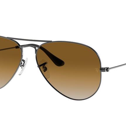 Ray-Ban AVIATOR RB3025 Pilot Sunglasses  004/51-Gunmetal 62-140-14 - Color Map Grey